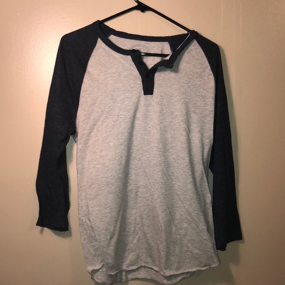 american eagle navy and grey baseball tee - Picture 1 of 3